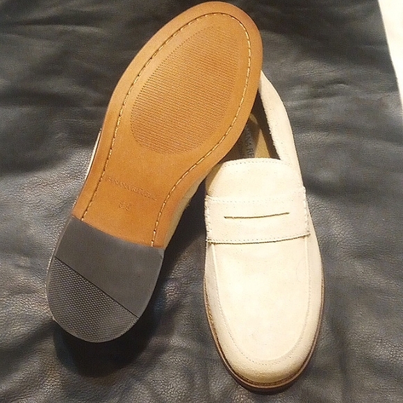 MENS SZ. 8.5M BANANA REPUBLIC SUEDE PENNY LOAFERS - NWOB - TAUPE - Picture 4 of 5